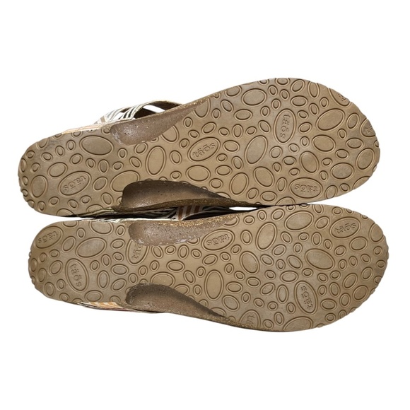 Taos Link Sandals Women's Size 10-10.5 EU 41 Multi Geometric Wedge Thong - Picture 10 of 12